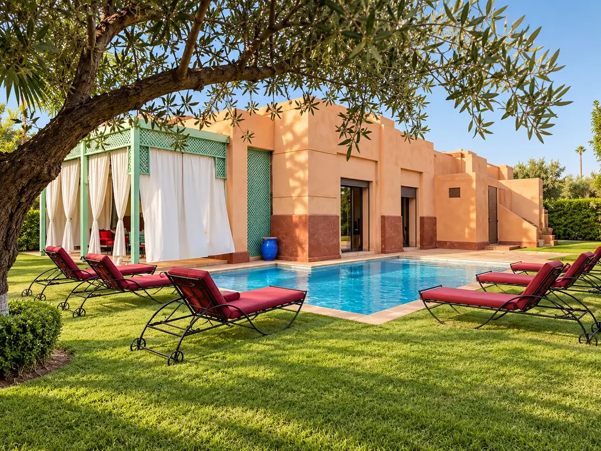 Villa — Villa Machmam, piscine et jardin de 800 m² en résidence sécurisée